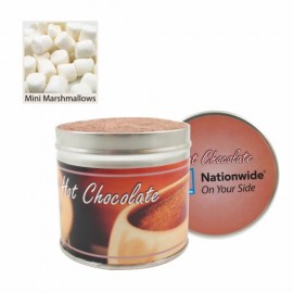 Large Gourmet Hot Chocolate Tin with Mini Marshmallows Logo Branded