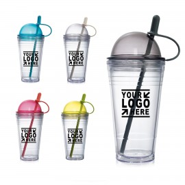 Custom Printed 20 Oz. Double wall Acrylic Tumbler w/ Color Straw & Round Lid  Custom Printed 20 Oz. Double wall Acrylic Tumbler w/ Color Straw & Round Lid