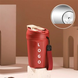 304 Stainless Steel Insulated Travel Cup with Strap with Logo  304 Stainless Steel Insulated Travel Cup with Strap with Logo