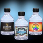 8 oz. Custom Label Spring Water w/Black Flat Cap - Clear Bottle Logo Branded