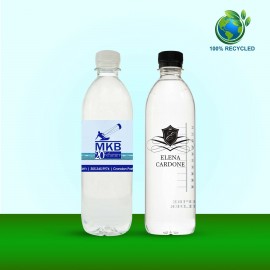 16.9oz / 500ml RPET 100% Recycled Bottles Bullet Clear with Flap Cap Custom Printed