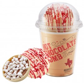 Hot Chocolate Bomb Cup Kit - Deluxe Flavor - White Chocolate Peppermint Logo Branded