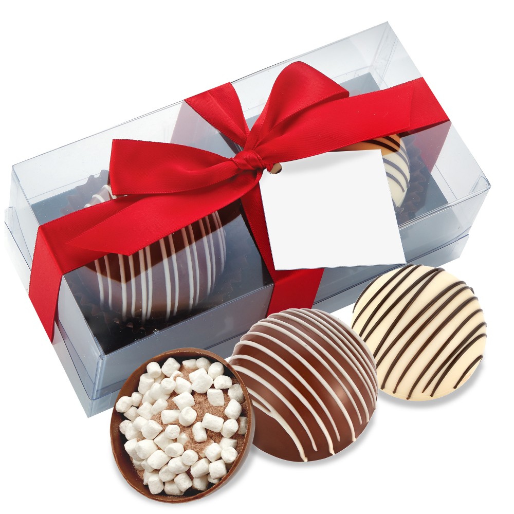 Hot Chocolate Bomb Gift Box - Original Flavor - 2 Pack - Classic Milk & Classic White Logo Branded