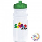 20 Oz. USA-Made White Sport Bottle with Push-pull Lid Full Color Imprint Custom Imprinted