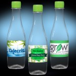 Custom Imprinted 12 oz. Spring Water Full Color Label, Clear Glastic Bottle w/Lime Green Cap