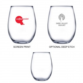 Logo Branded 17 Oz. Stemless White Wine Glass (Screen Printed)