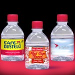 8 oz. Custom Label Spring Water w/ Ruby Red Flat Cap - Clear Bottle Custom Imprinted