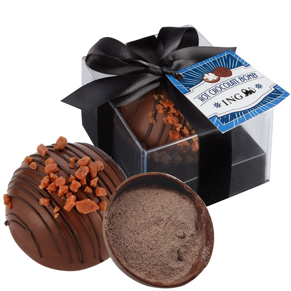 Promotional Hot Chocolate Bomb Gift Box w/ Hang Tag - Grand Flavor - Toffee Mocha