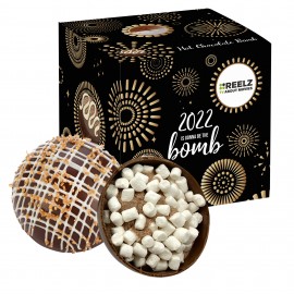 New Years Hot Chocolate Bomb Gift Box - Deluxe Flavor - Dark Chocolate Crystal with Logo