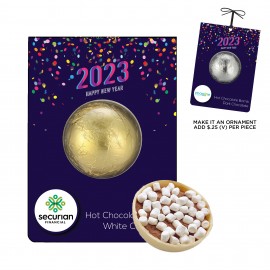 New Years Hot Chocolate Bomb Billboard Card - White Chocolate with Logo