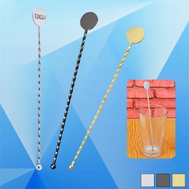 Stainless Steel 9" Cocktail Stirrer / Stir Stick Custom Imprinted  Stainless Steel 9" Cocktail Stirrer / Stir Stick Custom Imprinted