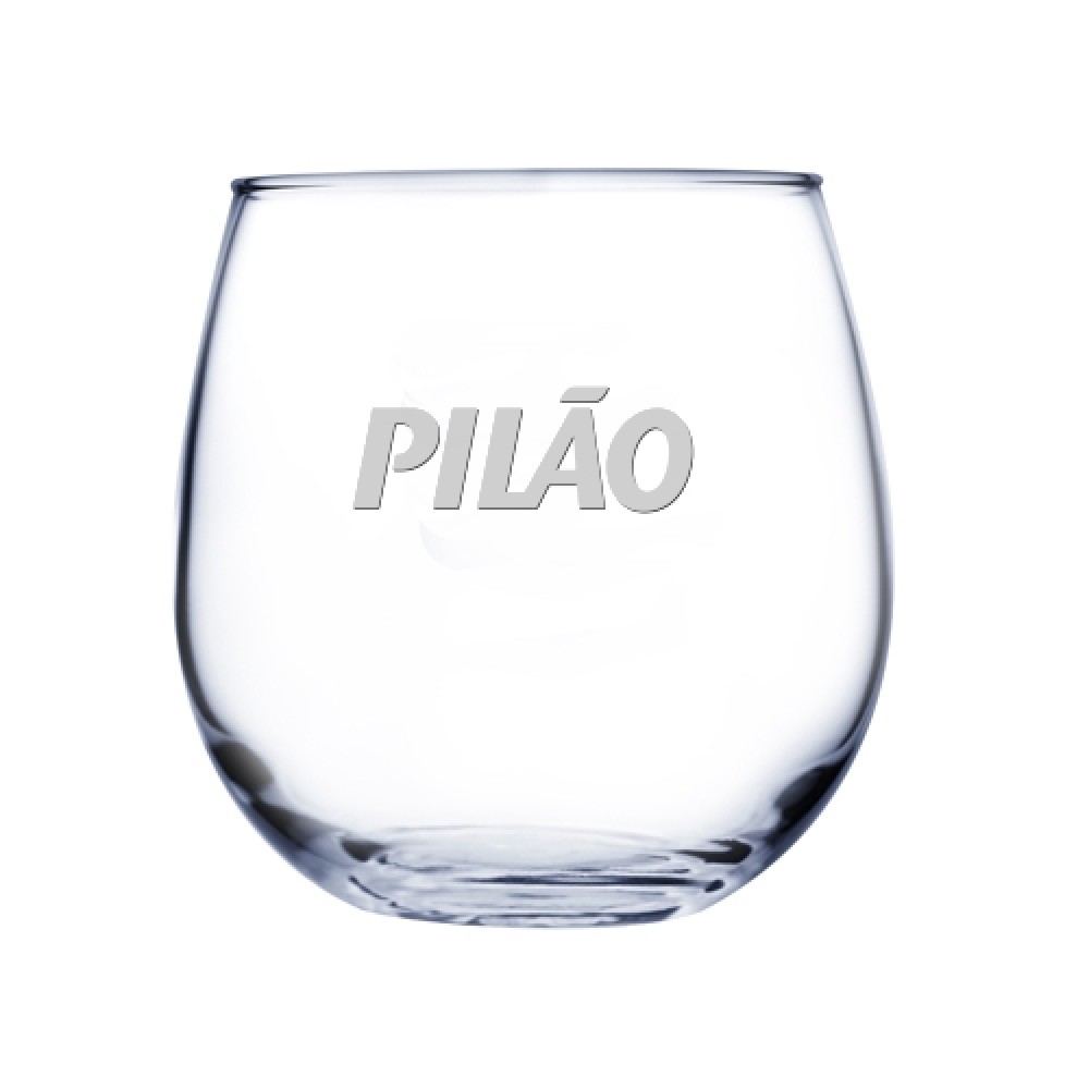 Logo Branded 16.75 Oz. Stemless Red Wine Glass (Deep Etch)