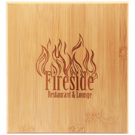 Logo Branded Stainless Steel Whiskey Stone Set in Bamboo Case (6 1/4" x 6 3/4")