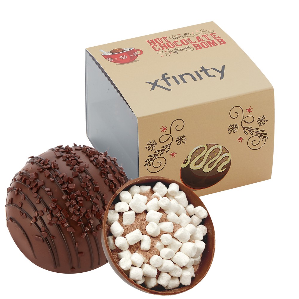 Custom Printed Hot Chocolate Bomb Gift Box w/ Sleeve - Deluxe Flavor - Milk & White Delight