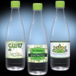 Promotional 16.9 oz. Spring Water Full Color Label, Clear Glastic Bottle w/Lime Green Cap