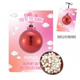 Valentine's Day Hot Chocolate Bomb Billboard Card - Milk Chocolate Logo Branded