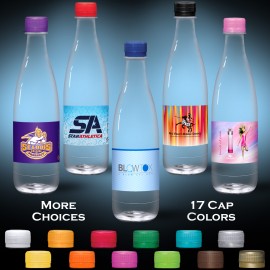 Custom Printed 16.9 oz. Custom Labeled Water in Clear Glastic Bottle w/Flat Cap