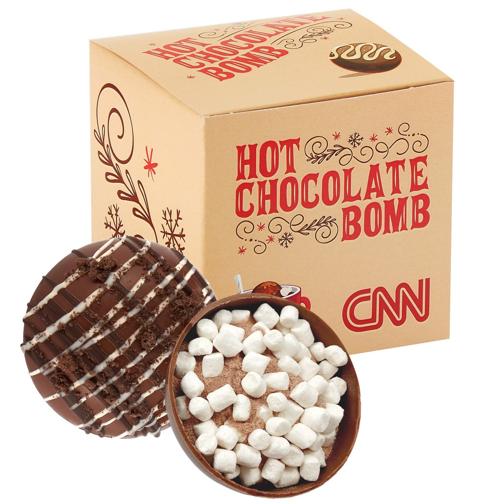 Custom Imprinted Hot Chocolate Bomb Gift Box - Grand Flavor - Cookies & Cream