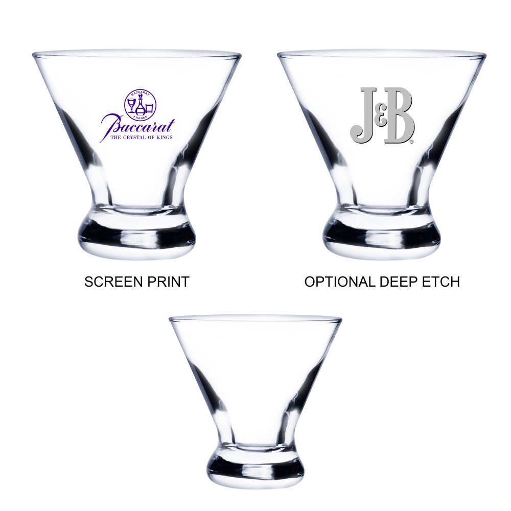 8.25 Oz. Stemless Martini Glass (Screen Printed) Logo Branded