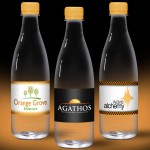 Custom Imprinted 16.9 oz. Spring Water Full Color Label, Clear Glastic Bottle w/Tangerine Cap