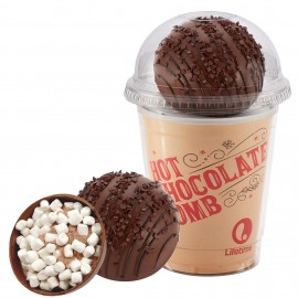 Custom Imprinted Hot Chocolate Bomb Cup Kit - Deluxe Flavor - Milk & Dark Delight