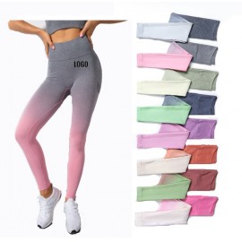 New Yoga Women's Gradual Hanging Dyed Peach Hip Seamless Pants Custom Printed  New Yoga Women