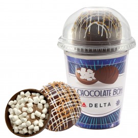 Hot Chocolate Bomb Cup Kit - Deluxe Flavor - Dark Chocolate Crystal Custom Printed