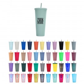 24Oz Plastic Double Wall Durian Tumbler w/ Straw Custom Custom Imprinted  24Oz Plastic Double Wall Durian Tumbler w/ Straw Custom Custom Imprinted