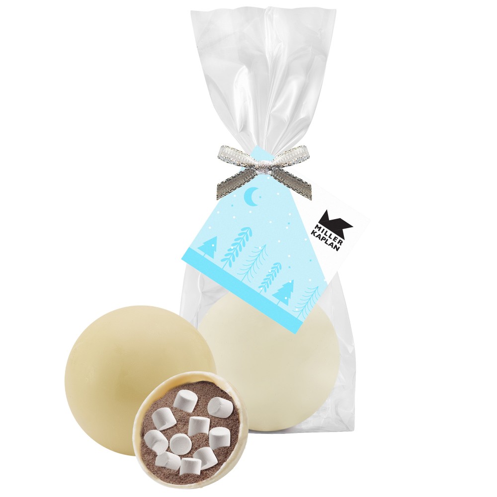 Mini Hot Chocolate Bomb Mug Stuffer - White Chocolate with Logo Mini Hot Chocolate Bomb Mug Stuffer - White Chocolate with Logo