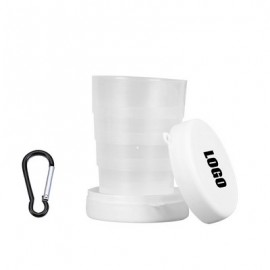 Plastic Collapsible Cup With Carabiner Custom Printed