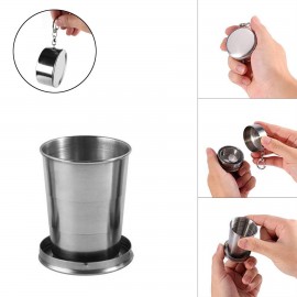Collapsible Stainless Steel Trave Cup 140ml Custom Imprinted