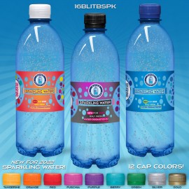 16.9 oz. Sparkling Water Full Color Label, Blue Bullet Bottle Custom Imprinted