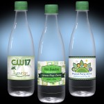 16.9 oz. Spring Water Full Color Label, Clear Glastic Bottle w/Green Cap Logo Branded