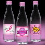 16.9 oz. Spring Water Full Color Label, Clear Glastic Bottle w/Pink Cap Logo Branded