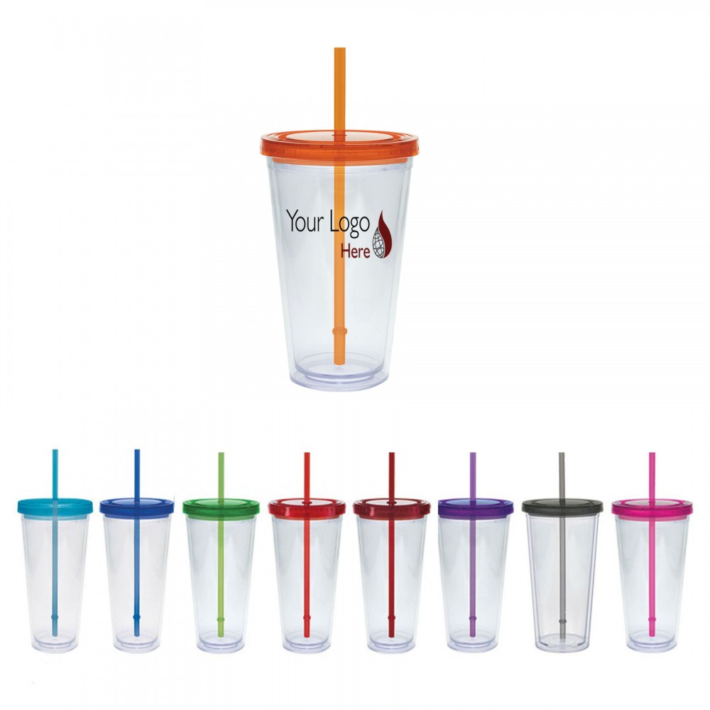 Custom Printed 32 Oz. Carnival Plastic Tumbler w/ Colored Straw Custom Printed 32 Oz. Carnival Plastic Tumbler w/ Colored Straw