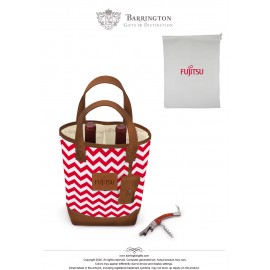 Logo Branded Westport 2 Bottle Wine Tote-HD Weave/Florentine Trim  Logo Branded Westport 2 Bottle Wine Tote-HD Weave/Florentine Trim