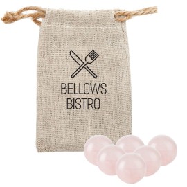 Twine Living Rose Quartz Wine Gems Set of 6 with Logo