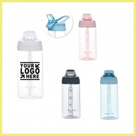 Custom Printed 22Oz. Single Wall Tritan Sports Water Bottle w/ Silicone Straw