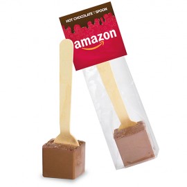 Hot Chocolate on a Spoon in Header Bag - Mexican Milk Chocolate Logo Branded