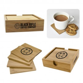 Promotional Bamboo Coaster Set