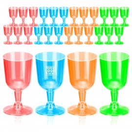 6 Oz Disposable Plastic Wine Glasses Logo Branded