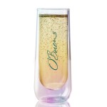 7.5 oz Asobu Iridescent Stemless Champagne Flute Logo Branded