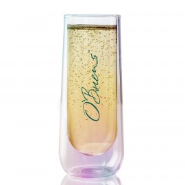 7.5 oz Asobu Iridescent Stemless Champagne Flute Logo Branded