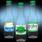 Logo Branded 12 oz. Full Color Label, Clear Glastic Bottle w/Green Cap