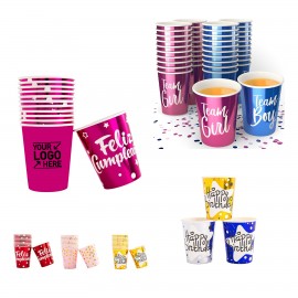 Custom Festive Cups Disposable Pink Paper Cups For Birthday Wedding Party with Logo  Custom Festive Cups Disposable Pink Paper Cups For Birthday Wedding Party with Logo