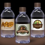 12 oz. Custom Label Spring Water w/ Chocolate Brown Cap - Clear Bottle Custom Imprinted