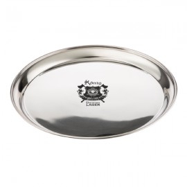 14" Round Stainless Steel Bar Tray Custom Imprinted 14" Round Stainless Steel Bar Tray Custom Imprinted