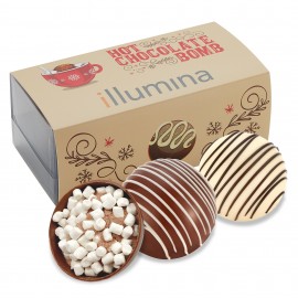 Hot Chocolate Bomb Gift Box - Original Flavor - 2 Pack - Classic Milk & Classic White with Logo