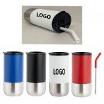 16 oz. Double Wall Stainless Steel Straw Tumbler Logo Branded