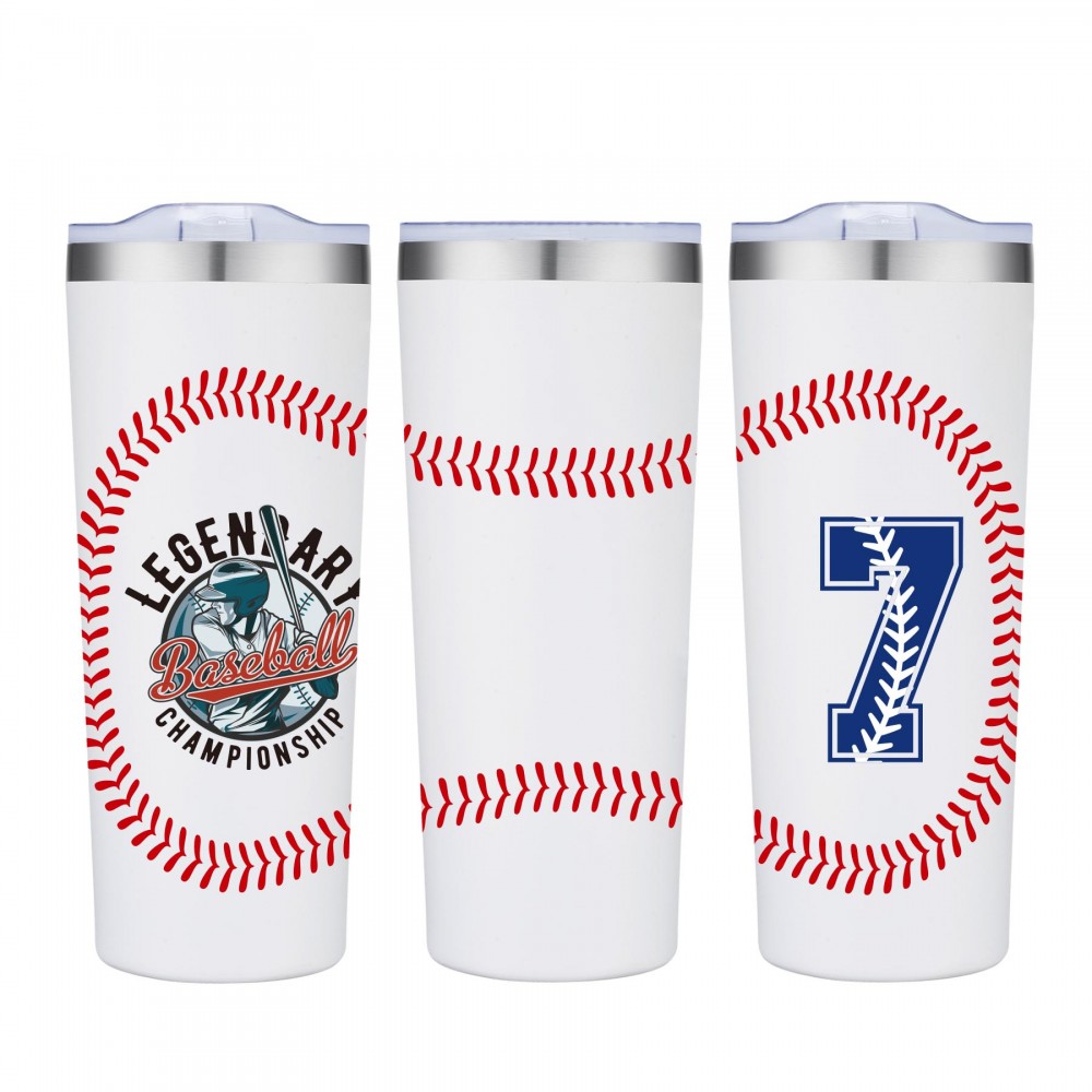 28 Oz. Baseball Design Double Wall Stainless Steel Vacuum Tumbler Water Bottle Custom Imprinted 28 Oz. Baseball Design Double Wall Stainless Steel Vacuum Tumbler Water Bottle Custom Imprinted